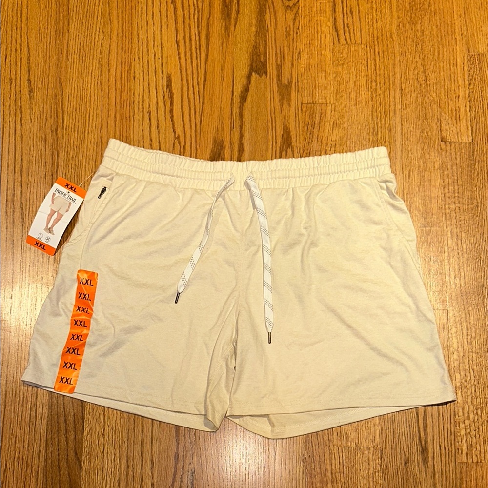Pacific Trail Cream Athletic Shorts with Drawstring Waist